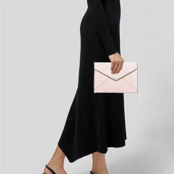 Rebecca Minkoff pink saffiano leather envelope clutch bag - Picture 6 of 7